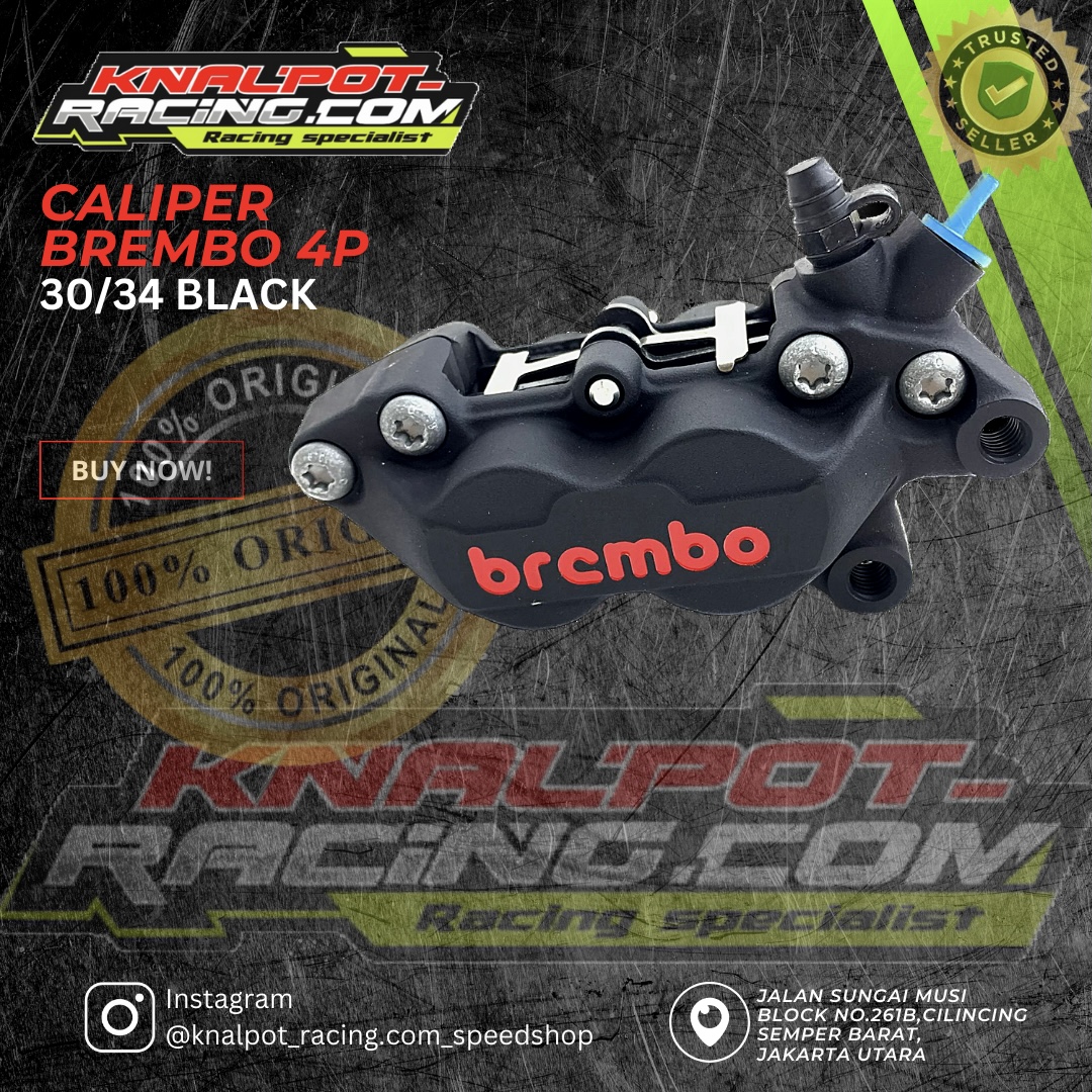 CALIPER KALIPER BREMBO 4P 30/34 BLACK HITAM BREMBO